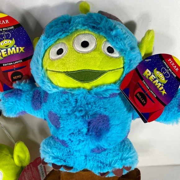 Disney Pixar Plush Alien Remix Limited Ed. Set (Woody,WallE, Sulley,Nemo)